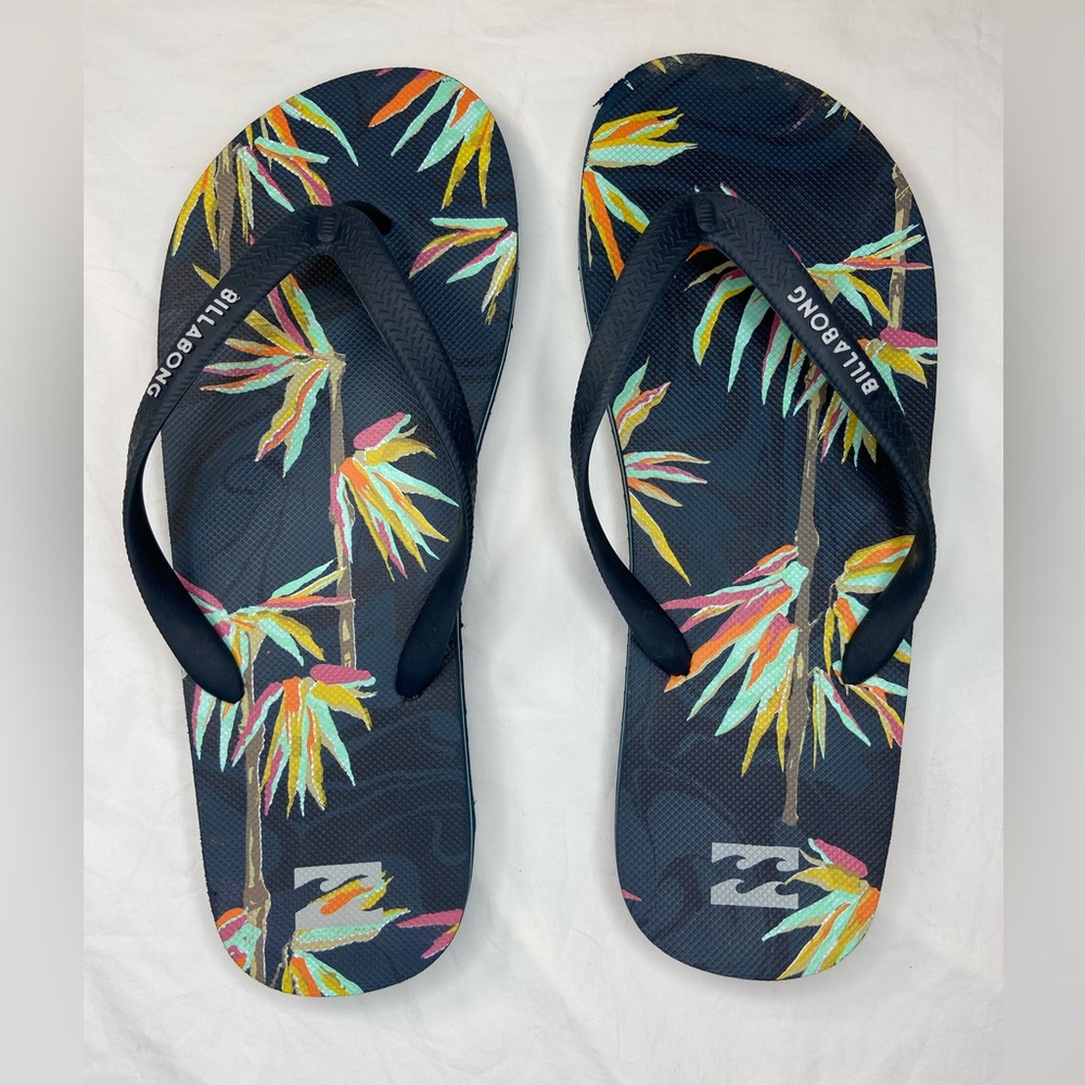 Billabong Mens Tide Sandals Flip Flops Bird of Paradise‎ Size Large